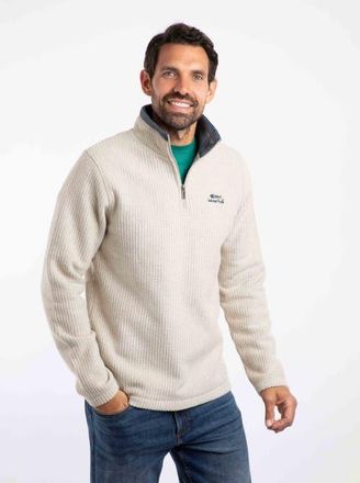 Weird Fish Newark 1/4 Zip Grid Fleece in Ecru at Nordstrom, Size Xxx-Large