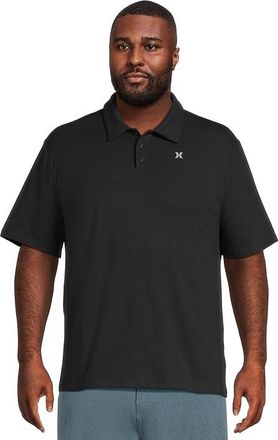Hurley Icon Slub Polo Short Sleeve Mens Clothing Black : MD, Cotton/Polyester