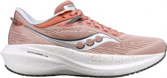 Saucony Womens Ride 21 Running Shoe In White/pink