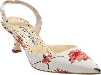 Manolo Blahnik Carolyne 50 Canvas Slingback Pump