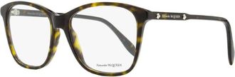 Alexander McQueen Ladies Black Square Eyeglass Frames AM0191O 002