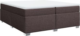 vidaXL Vidaxl - Cama Box Spring Con Colch&oacute;n Tela Marr&oacute;n Oscuro 200x200 Cm