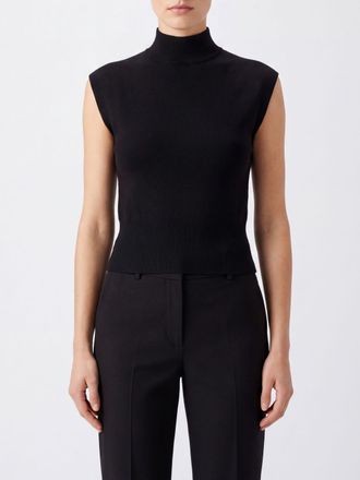 Semicouture Top smanicato a lupetto in misto lana e cashmere slim fit