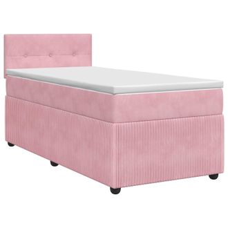 vidaXL Cama Box Spring Con Colch&oacute;n Rosa 100 X 200 Cm Terciopelo Vidaxl