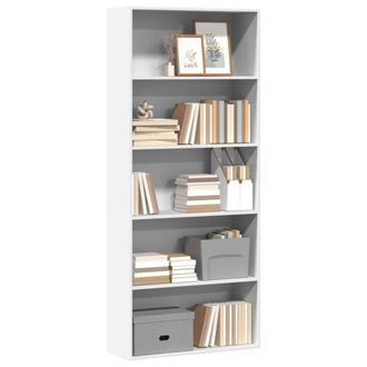 Berkfield Home Classic Book Cabinet White 80x30x189 cm Engineered Wood | Size: 80 x 30 x 189 cm