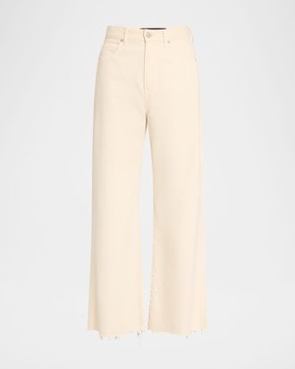 Veronica Beard Taylor Cropped High-Rise Wide Jeans