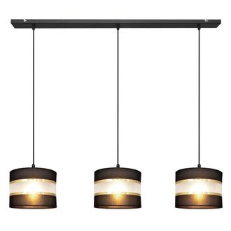Netlighting Helen Straight Bar Pendant Ceiling Light Black Gold 65cm