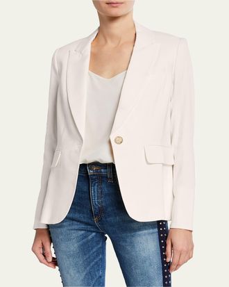 Veronica Beard One-Button Cutaway Jacket