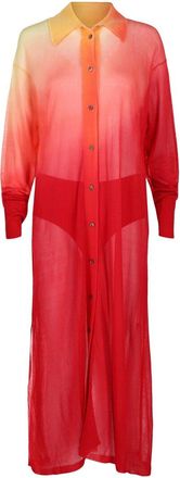 Ferragamo Degrade Silk-Blend Midi Shirt