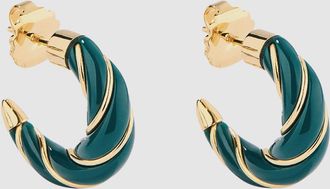 Aurélie Bidermann Boucles doreilles Diana PM Émeraude