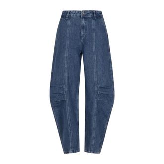 Rotate ROTATE Birger Christensen, Loose-fit Jeans, female, Blue, Size: XS Cargo Denim Pants
