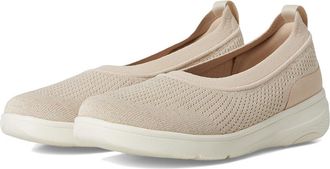 FitFlop Super-Q Knit Ballet Flats Womens Slip-on Dress Shoes Stone Beige/Platino : 7.5 M (B), Synthetic