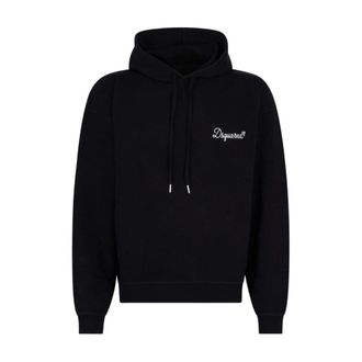 Dsquared2 Hoodies, male, Black, Size: XL Mens Sweatshirts Clothing Black Ss26