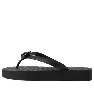 Gucci (WMNS) Gucci Chevron Thong Sandal Black 655463-J8710-1000