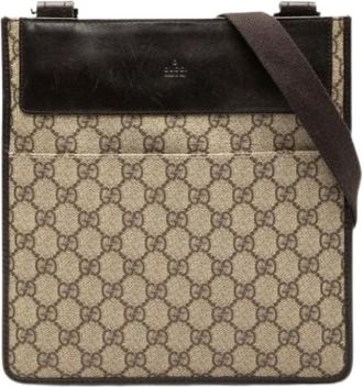 Gucci Pre-owned Cross Body Bags, female, Beige, Size: ONE SIZE Pre-owned Canvas Crossbody Bag