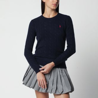 Polo Ralph Lauren Crewneck cable-knit wool and cashmere sweater in navy