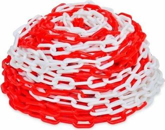 OEM Ulisem - Cadena De Seguridad De Polietileno De 10 M - Resistente A La Intemperie - Roja Y Blanca - Barrera De Seguridad Para Eventos