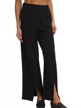 Nation Ltd Lincoln Front Slit Knit Pant In Jet Black