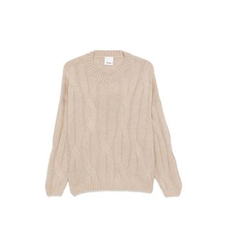 Allude Cable-knit Drop-shoulder Sweater