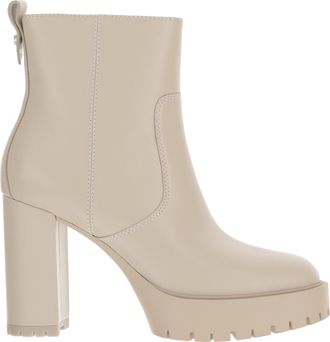 Pinko Ivory Clara 01 Platform Leather Boots