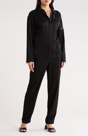 Longchamp Long Sleeve Front Zip Jumpsuit in Black at Nordstrom Rack, Size 10 Us / 42 Fr