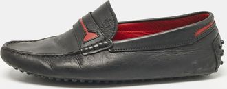 Tod's Tods Black/red Leather Slip On Loafers