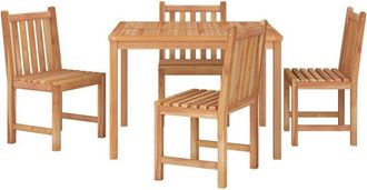 vidaXL Juego De Comedor Para Jard&iacute;n 5 Piezas Madera Maciza De Teca Vidaxl