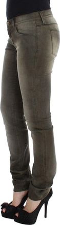 Ermanno Scervino Womens Gray Wash Cotton Blend Slim Fit Jeans Clothing