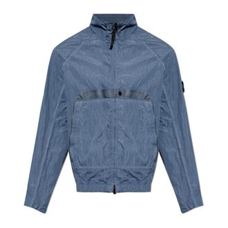 Stone Island Jas met logopatch - Heren - Zomerjassen - Blauw - XL - Jassen