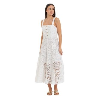 Kocca Midi Dresses, female, White, Size: XS Party Ready Full Length Lace Dress