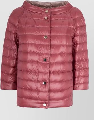 Herno puffer coat three quarter sleeves high collar