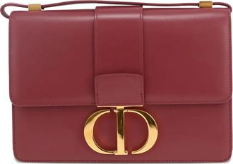 Dior 2020s 30 Montaigne leren handtas met logodetail - Rood