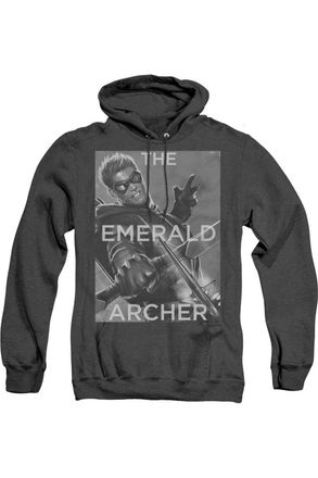 Gildan Justice League of America Trigger Adult Heather Hoodie / Hooded Sweatshirt