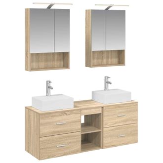 vidaXL Juego De Muebles De Ba&ntilde;o 5 Pcs Roble Sonoma Vidaxl