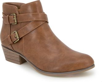Esprit Tracey Double Buckle Bootie in Cognac Pu at Nordstrom Rack, Size 8.5