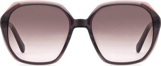 Fossil 54mm Gradient Rectangular Sunglasses in Crystal Grey at Nordstrom