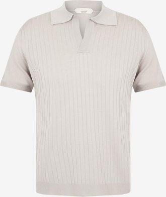 Aur&eacute;lien Rippstrick-Kurzarm-Polohemd ohne &Auml;rmel Cashwool