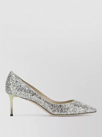Jimmy Choo London glitter leather pumps