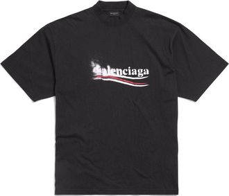 Balenciaga Political Stencil T-shirt Black White 764235TQVI51569