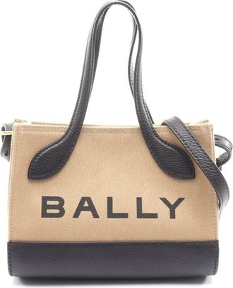 Bally Canvas Leather Tote Bag