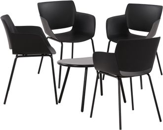 Clp Clp - Grupo De Asientos Velvena Negro 4 Sillas