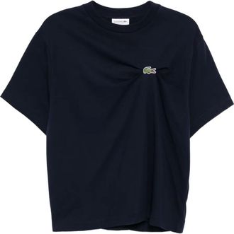Lacoste T-shirt Oversized Draped - Blu