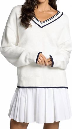 Thread & Supply Donna Sweater In Ivory/navy