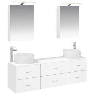 vidaXL Juego De Muebles De Ba&ntilde;o 5 Uds. Blanco Vidaxl