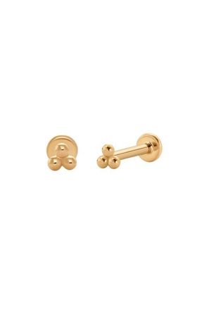 Made by Mary 14k Trinity Stud Earring in 14K Solid Gold - Pair at Nordstrom