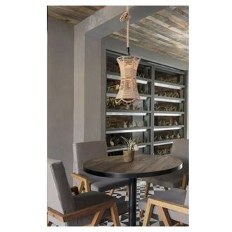 Trade Shop Trade Shop Traesio - Trade Shop - Lampadario In Corda Di Canapa Stile Vintage Retro Lampada Country Attaco E27 A55