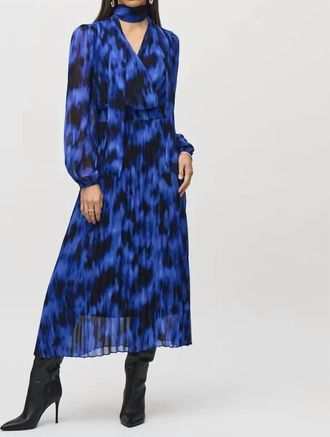 Joseph Ribkoff Chiffon Midi Dress In Royal Blue