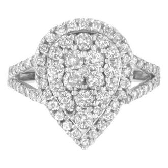 House of Brilliance Silver 1 1/2 Cttw Diamond Cluster Ring at Nordstrom, Size 6