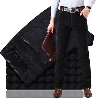 Generic Mens Straight Classic Fit Corduroy Pant,Casual Loose Fall Dress Trousers with Pockets,Comfort Stretch Chino Trouser (UK, Numeric, 30, Regular, Regular