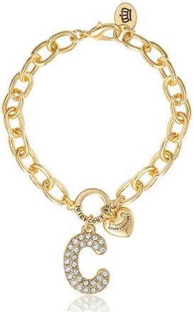 Juicy Couture Pav&eacute; Initial Charm Bracelet, 7.5 Gold Tone Link in Letter C at Nordstrom